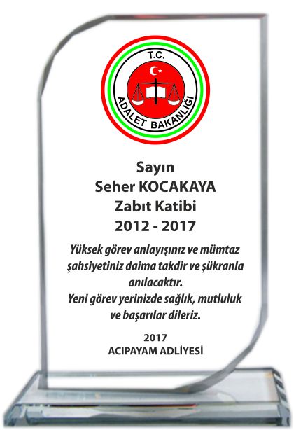 111 ŞEFFAF KRİSTAL PLAKET