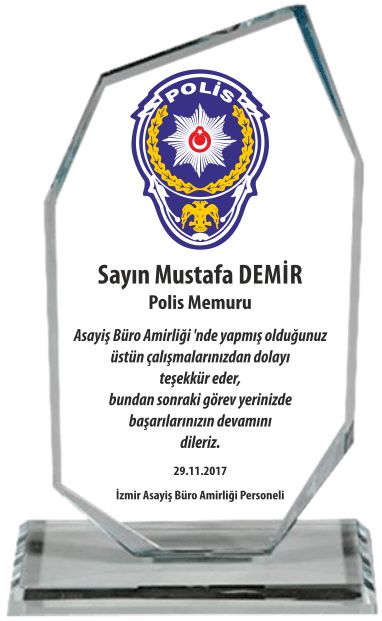 101 ŞEFFAF KRİSTAL PLAKET